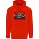 Camping & Bird Watching Funny Mens 80% Cotton Hoodie Bright Red
