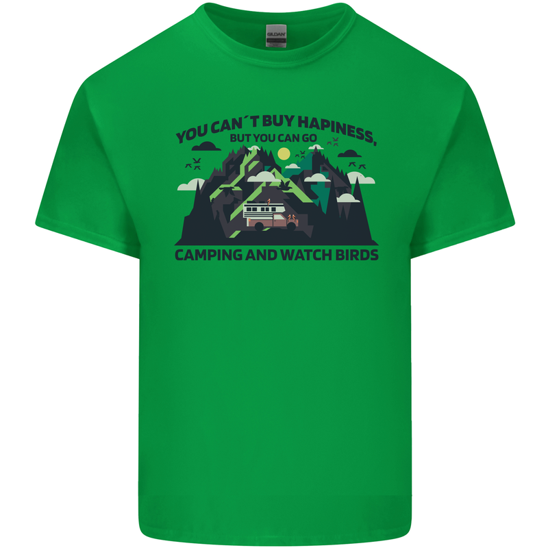 Camping & Bird Watching Funny Mens Cotton T-Shirt Tee Top Irish Green