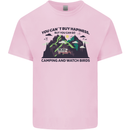 Camping & Bird Watching Funny Mens Cotton T-Shirt Tee Top Light Pink