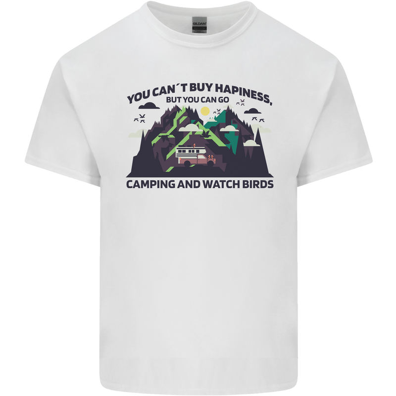 Camping & Bird Watching Funny Mens Cotton T-Shirt Tee Top White