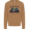 Camping & Bird Watching Funny Mens Sweatshirt Jumper Caramel Latte