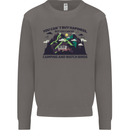 Camping & Bird Watching Funny Mens Sweatshirt Jumper Charcoal