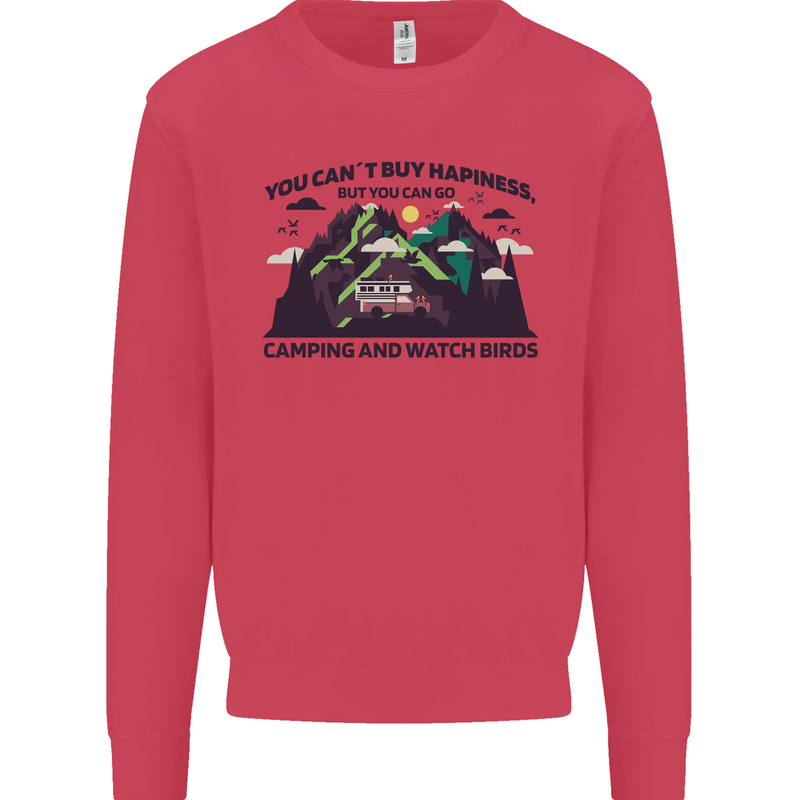 Camping & Bird Watching Funny Mens Sweatshirt Jumper Heliconia