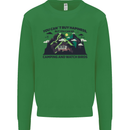 Camping & Bird Watching Funny Mens Sweatshirt Jumper Irish Green