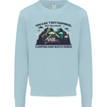 Camping & Bird Watching Funny Mens Sweatshirt Jumper Light Blue
