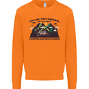 Camping & Bird Watching Funny Mens Sweatshirt Jumper Orange
