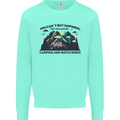 Camping & Bird Watching Funny Mens Sweatshirt Jumper Peppermint