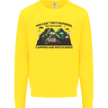 Camping & Bird Watching Funny Mens Sweatshirt Jumper Yellow