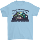 Camping & Bird Watching Funny Mens T-Shirt 100% Cotton Light Blue