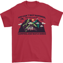 Camping & Bird Watching Funny Mens T-Shirt 100% Cotton Red