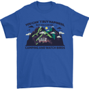 Camping & Bird Watching Funny Mens T-Shirt 100% Cotton Royal Blue