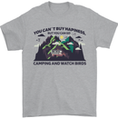 Camping & Bird Watching Funny Mens T-Shirt 100% Cotton Sports Grey