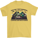 Camping & Bird Watching Funny Mens T-Shirt 100% Cotton Yellow