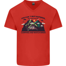 Camping & Bird Watching Funny Mens V-Neck Cotton T-Shirt Red