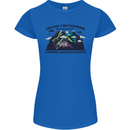 Camping & Bird Watching Funny Womens Petite Cut T-Shirt Royal Blue