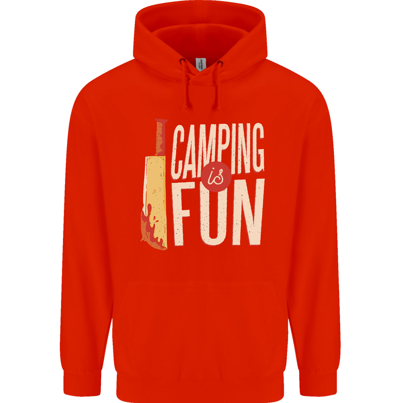 Camping is Fun Funny Murder Halloween Childrens Kids Hoodie Bright Red