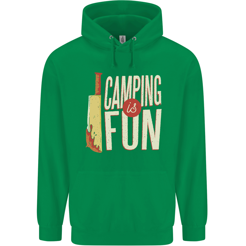 Camping is Fun Funny Murder Halloween Childrens Kids Hoodie Irish Green