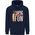 Camping is Fun Funny Murder Halloween Childrens Kids Hoodie Navy Blue