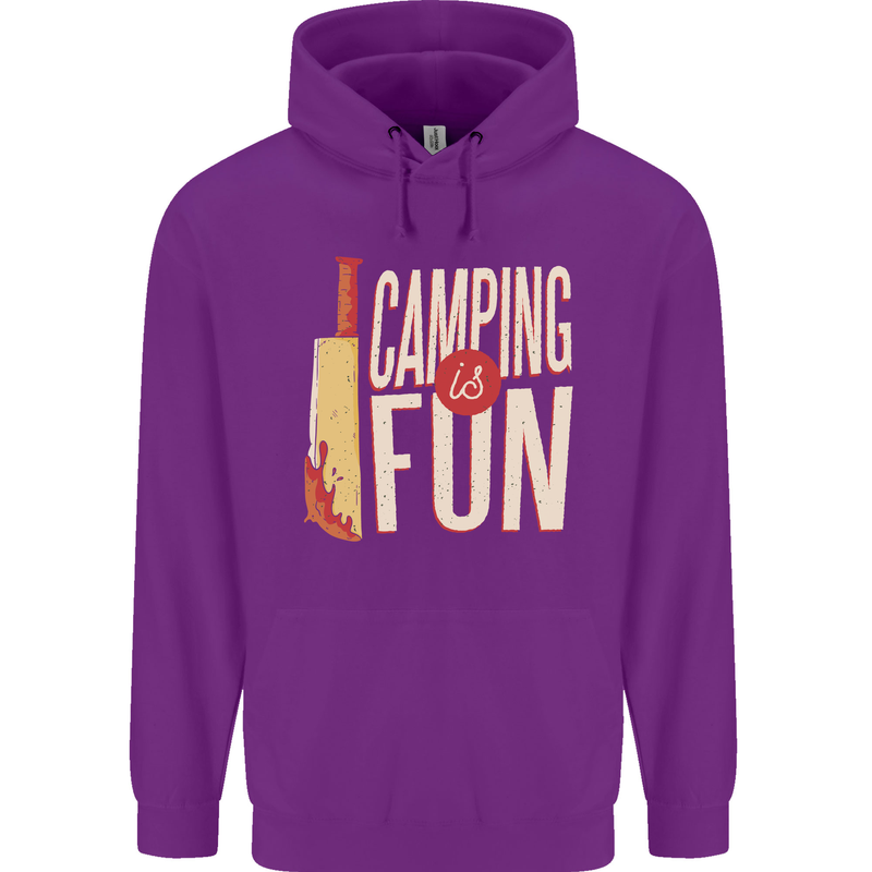 Camping is Fun Funny Murder Halloween Childrens Kids Hoodie Purple