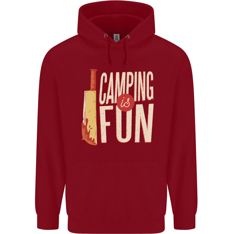 Camping is Fun Funny Murder Halloween Childrens Kids Hoodie Red