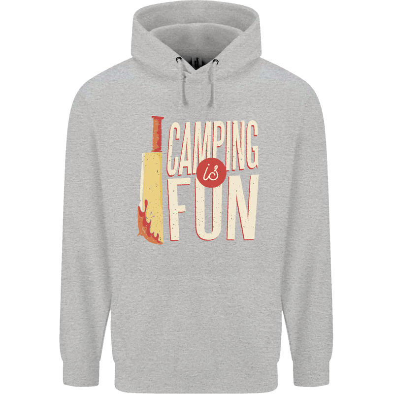 Camping is Fun Funny Murder Halloween Childrens Kids Hoodie Sports Grey