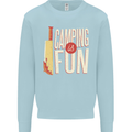 Camping is Fun Funny Murder Halloween Kids Sweatshirt Jumper Light Blue