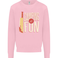 Camping is Fun Funny Murder Halloween Kids Sweatshirt Jumper Light Pink