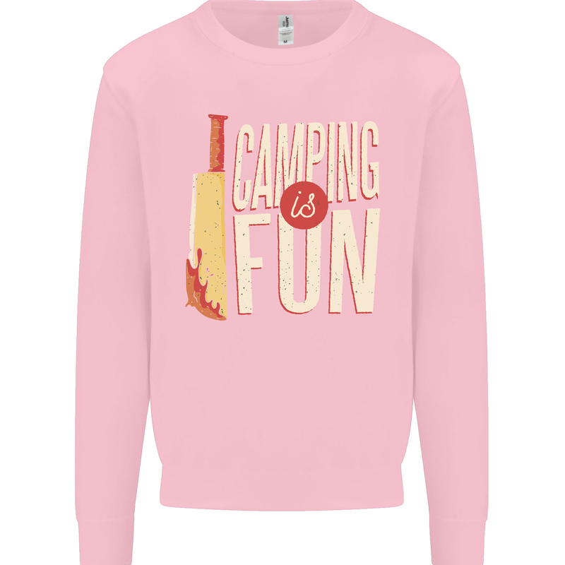 Camping is Fun Funny Murder Halloween Kids Sweatshirt Jumper Light Pink