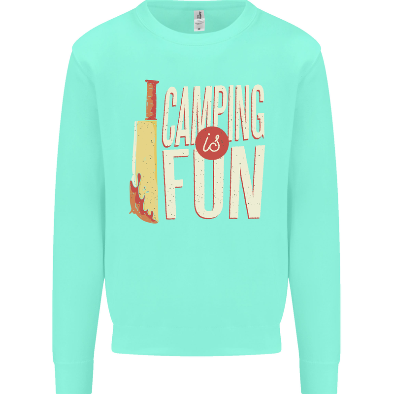 Camping is Fun Funny Murder Halloween Kids Sweatshirt Jumper Peppermint