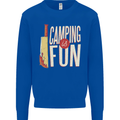 Camping is Fun Funny Murder Halloween Kids Sweatshirt Jumper Royal Blue