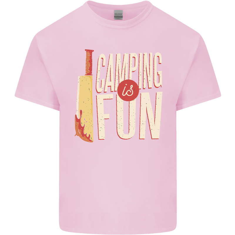 Camping is Fun Funny Murder Halloween Mens Cotton T-Shirt Tee Top Light Pink