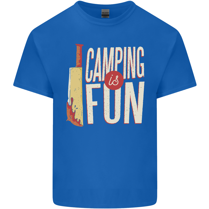 Camping is Fun Funny Murder Halloween Mens Cotton T-Shirt Tee Top Royal Blue