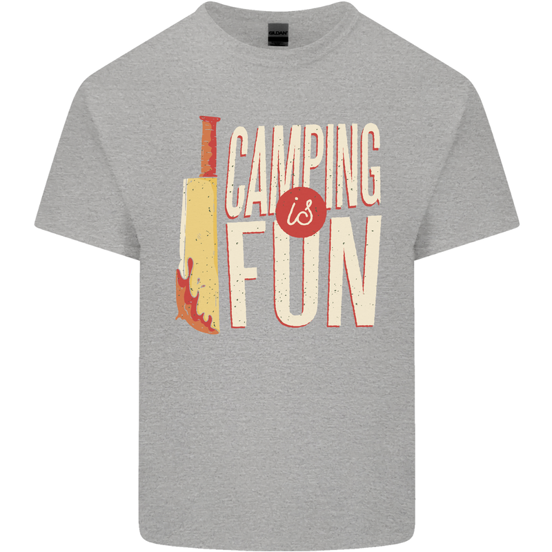 Camping is Fun Funny Murder Halloween Mens Cotton T-Shirt Tee Top Sports Grey