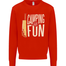 Camping is Fun Funny Murder Halloween Mens Sweatshirt Jumper Bright Red