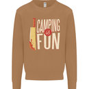 Camping is Fun Funny Murder Halloween Mens Sweatshirt Jumper Caramel Latte