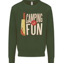Camping is Fun Funny Murder Halloween Mens Sweatshirt Jumper Forest Green