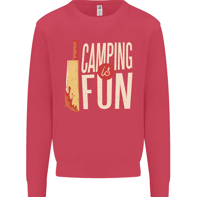 Camping is Fun Funny Murder Halloween Mens Sweatshirt Jumper Heliconia
