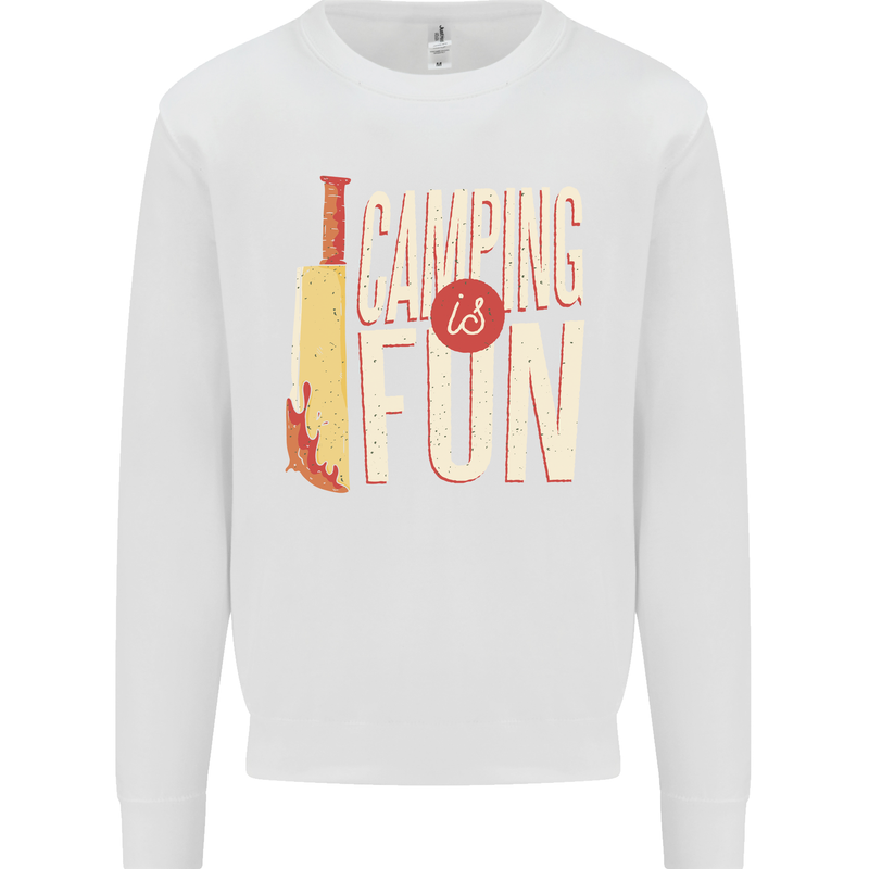 Camping is Fun Funny Murder Halloween Mens Sweatshirt Jumper White