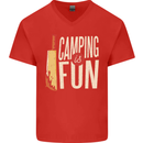 Camping is Fun Funny Murder Halloween Mens V-Neck Cotton T-Shirt Red