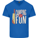 Camping is Fun Funny Murder Halloween Mens V-Neck Cotton T-Shirt Royal Blue