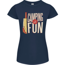Camping is Fun Funny Murder Halloween Womens Petite Cut T-Shirt Navy Blue