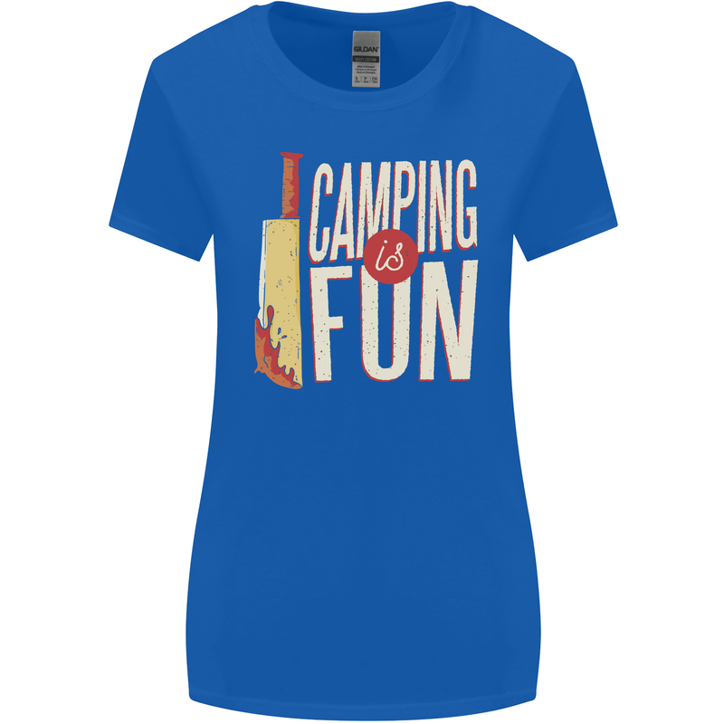 Camping is Fun Funny Murder Halloween Womens Wider Cut T-Shirt Royal Blue