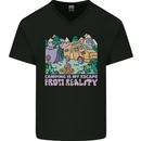 Camping is My Escape From Reality Caravan Mens V-Neck Cotton T-Shirt Black