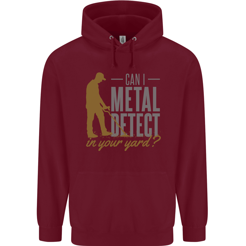 Can I Metal Detect Funny Detecting Detector Mens 80% Cotton Hoodie Maroon
