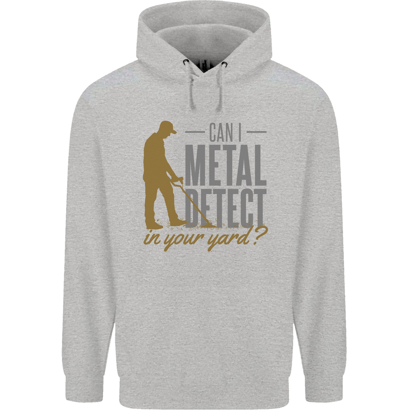 Can I Metal Detect Funny Detecting Detector Mens 80% Cotton Hoodie Sports Grey