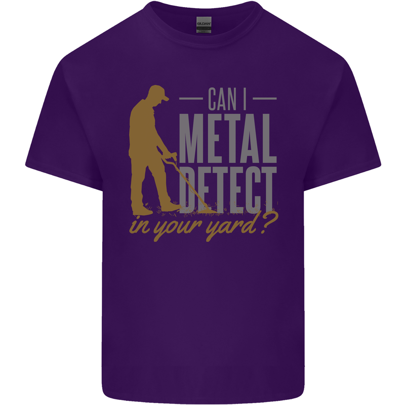 Can I Metal Detect Funny Detecting Detector Mens Cotton T-Shirt Tee Top Purple