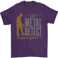 Can I Metal Detect Funny Detecting Detector Mens T-Shirt 100% Cotton Purple