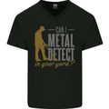 Can I Metal Detect Funny Detecting Detector Mens V-Neck Cotton T-Shirt Black