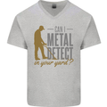 Can I Metal Detect Funny Detecting Detector Mens V-Neck Cotton T-Shirt Sports Grey