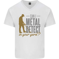 Can I Metal Detect Funny Detecting Detector Mens V-Neck Cotton T-Shirt White